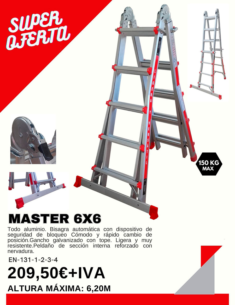 escalera de aluminio masterx en oferta en atualtura