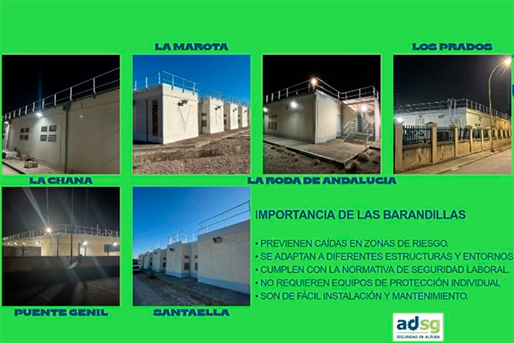 barandillas de seguridad en altura y escaleras crinolina