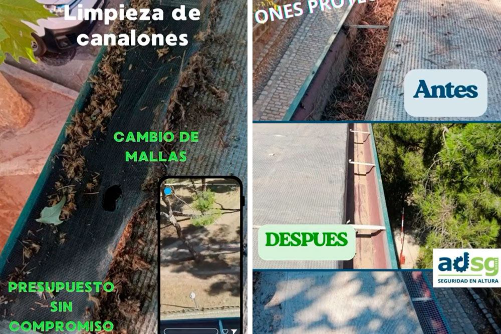 limpieza de canalones cambio de mallas