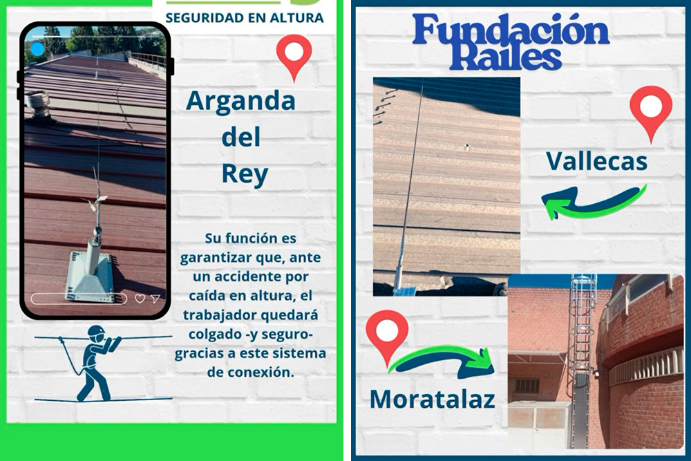 línea de vida y escalera